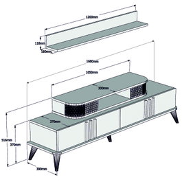 Hanah Home Eylül - Mueble de TV Blanco